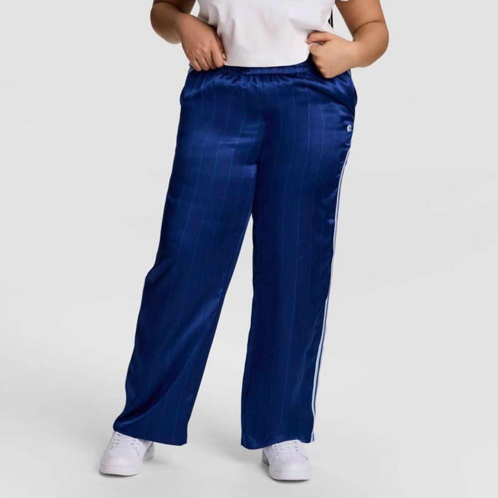 Champion Women's Game Set Match Pants - Blue Depths Pinstripe 2X